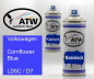 Preview: Volkswagen, Cornflower Blue, LD5C / D7: 400ml Sprühdose + 400ml Klarlack - Set, von ATW Autoteile West.